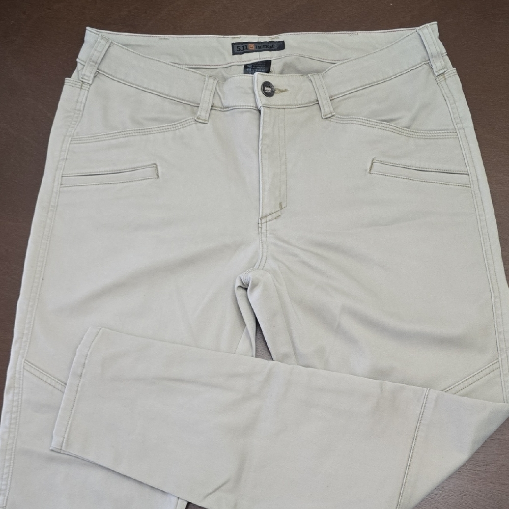 5.11 Tactical Khaki Pants 12 Regular Women's Zipper Ankles Stretch